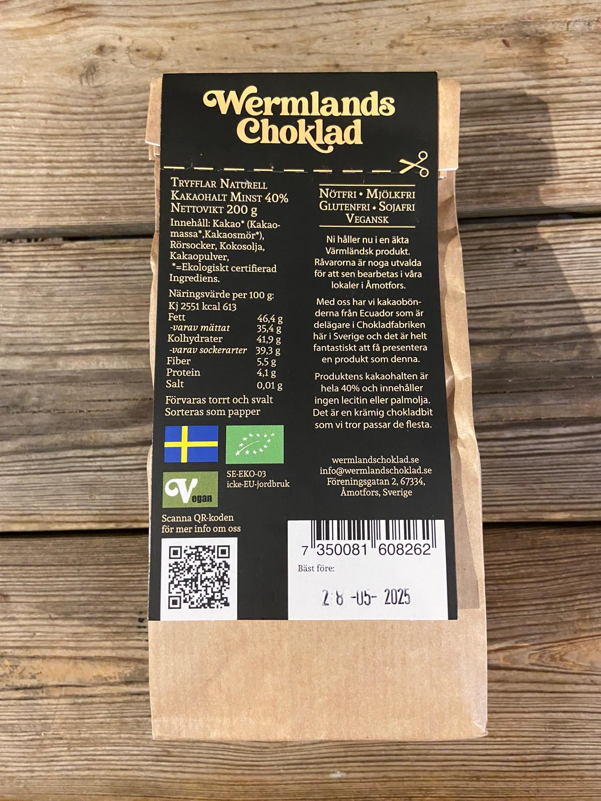 Ekologiska Chokladtryfflar Naturell